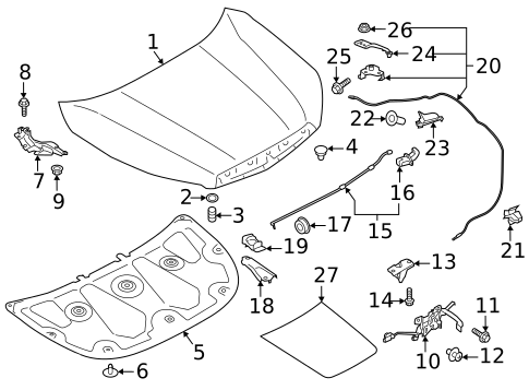 Hood & Components for 2020 Subaru Forester #0