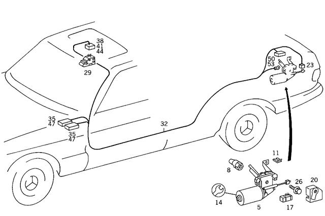 1267800507 - Electrical System: Drive for Mercedes-Benz: 300SE, 300SEL, 560SEL Image image