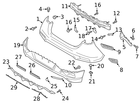 Bumper & Components - Rear for 2021 Hyundai Veloster N #0