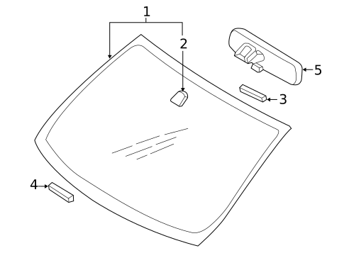 Glass - Windshield for 2014 Mitsubishi Mirage #0