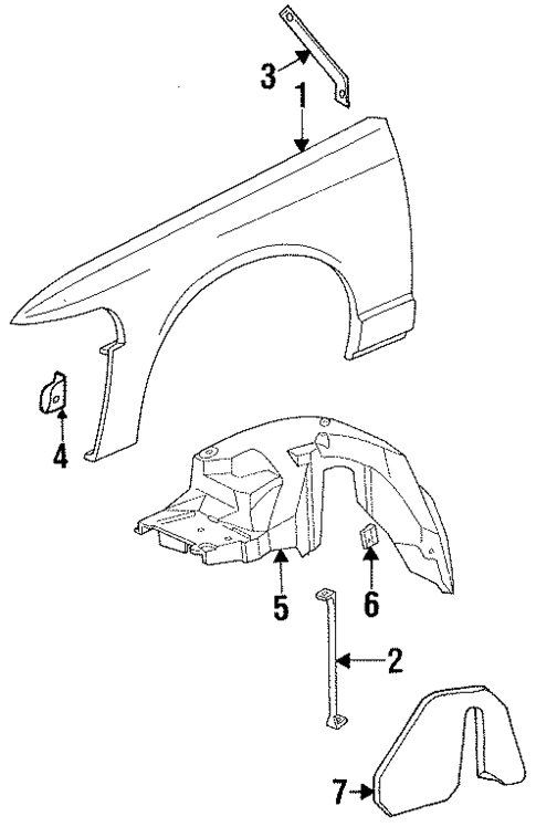 Fender & Components for 1998 Mercury Grand Marquis #0