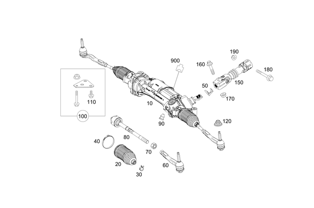 2534603201 - Steering: Steering Gear for Mercedes-Benz: GLC300, GLC43 AMG, GLC63 AMG Image image