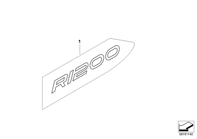 46638528382 - : Model Lettering R1200, Right for BMW-Motorrad Image