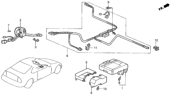 SRS Unit (2) for 1995 Honda Prelude #0