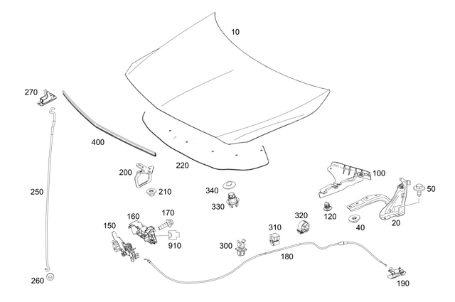 246880005764 - Attachment Parts: Hood for Mercedes-Benz Image image