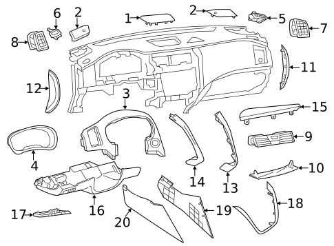 Instrument Panel Components for 2014 Nissan Altima #0