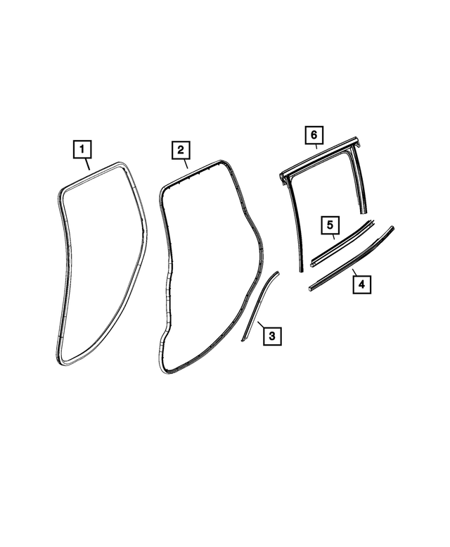 68422228AA - Doors, Door Mirrors and Related Parts: Door Glass Weatherstrip, Right for Mopar Image