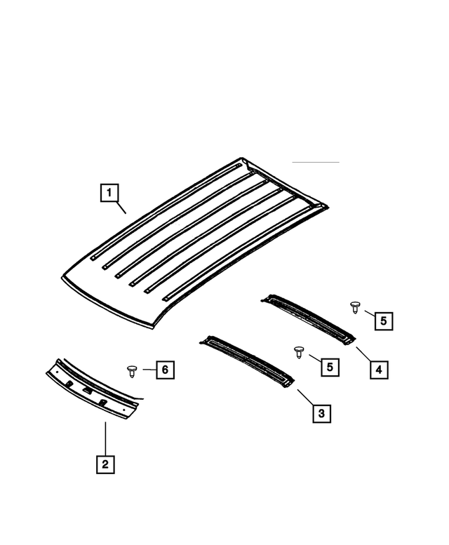 55177022AB - Body Sheet Metal Except Doors: Roof Front Header for Mopar Image