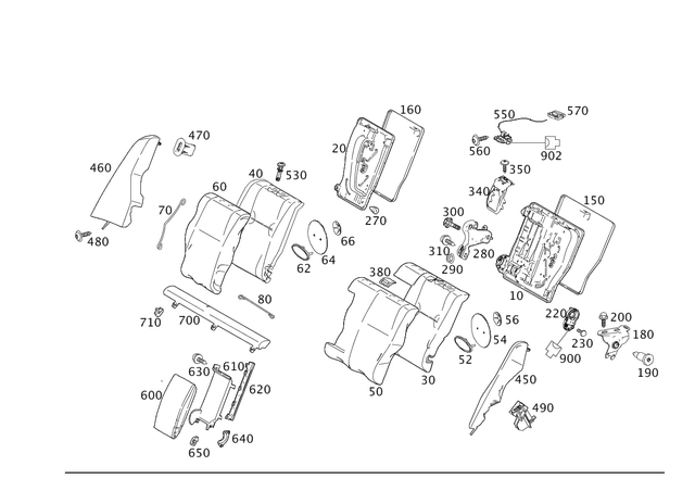 2099140029 - Rear Seat: Bracket for Mercedes-Benz Image image