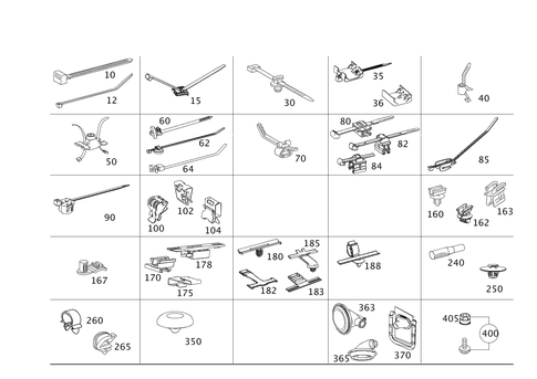 Cable Ties, Cable Fastening Parts and Grommets for 2012 Mercedes-Benz GLK 350 #0