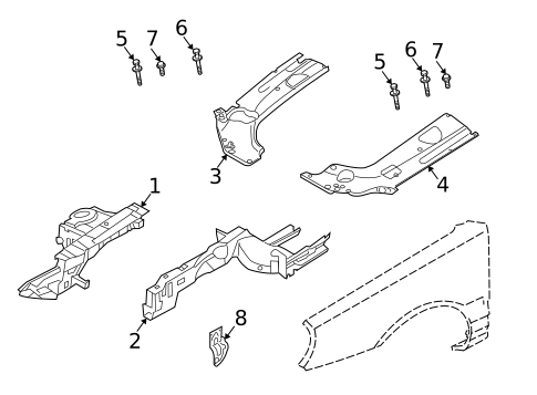 Structural Components & Rails for 2007 Kia Amanti #0