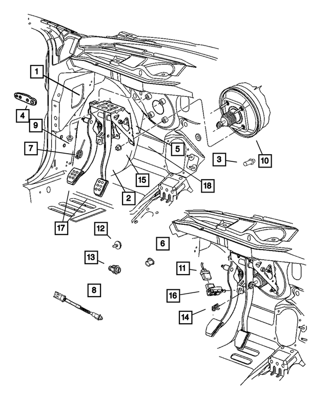 4860035AA - Clutch: Brake Pedal Bracket for Mopar Image