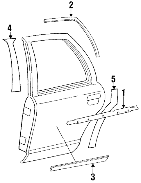 Exterior Trim - Rear Door for 1997 Mercury Grand Marquis #0