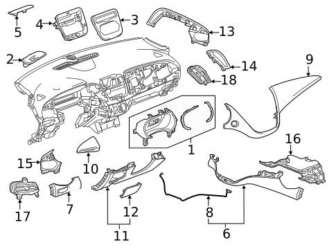 Instrument Panel Components for 2021 Chevrolet Malibu #0