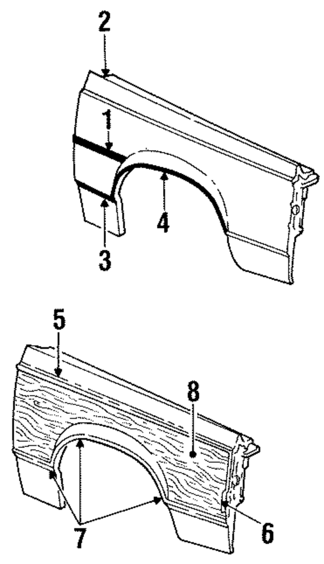 E6AZ7420748A - Body: Overlay for Ford: Country Squire, LTD, LTD Crown Victoria Image