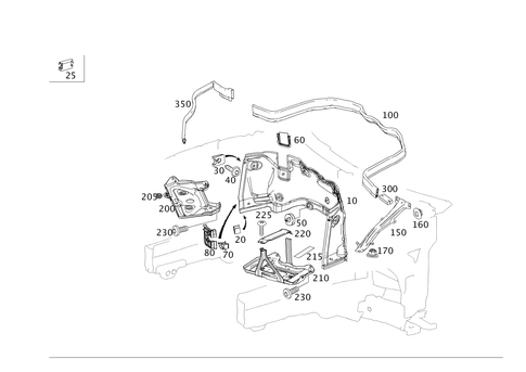 Engine Compartment Partition Wall, Wheel Well Detachable Parts for 2013 Mercedes-Benz E400 #0