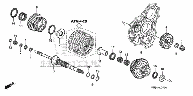 AT Mainshaft (-'06) for 2005 Honda Odyssey #0