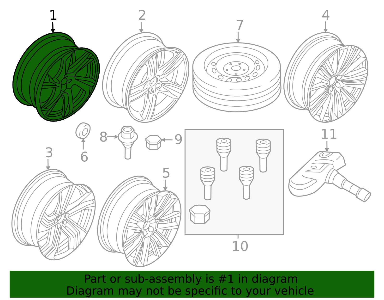 Genuine 20-Inch 5-Double Spoke Matte Tech Black for 2016-2021