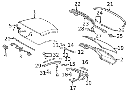Top & Components for 2001 Mercedes-Benz SLK230 #0