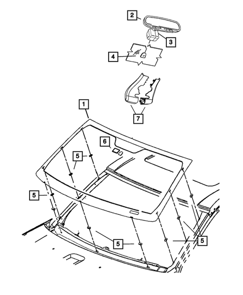 Glass and Interior Rear View Mirror for 2013 Jeep Grand Cherokee #0