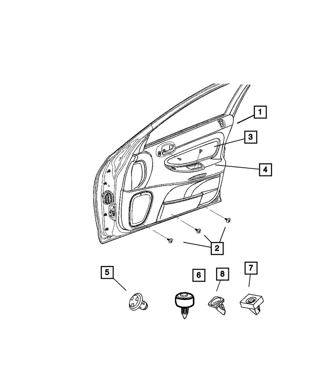 UL311DVAE - Interior Trim: Front Door Trim Panel, Left for Mopar Image