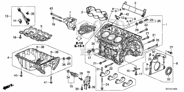 Cylinder Block - Oil Pan for 2016 Honda Pilot #0
