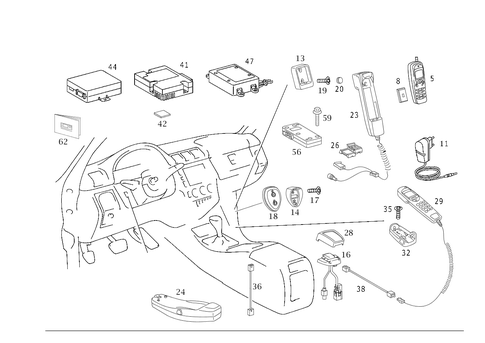 Car Phone, Emergency Call and Voice Control System for 2000 Mercedes-Benz ML 55 AMG&reg; #0