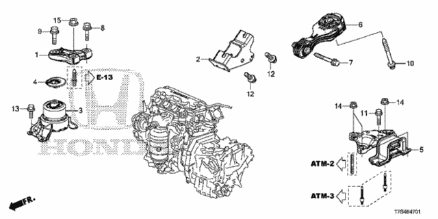 Engine Mounts (AT) (2WD) for 2019 Honda HR-V #0