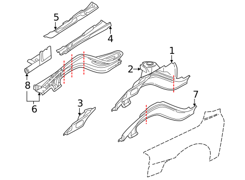 Structural Components & Rails for 2006 Volvo XC70 #0