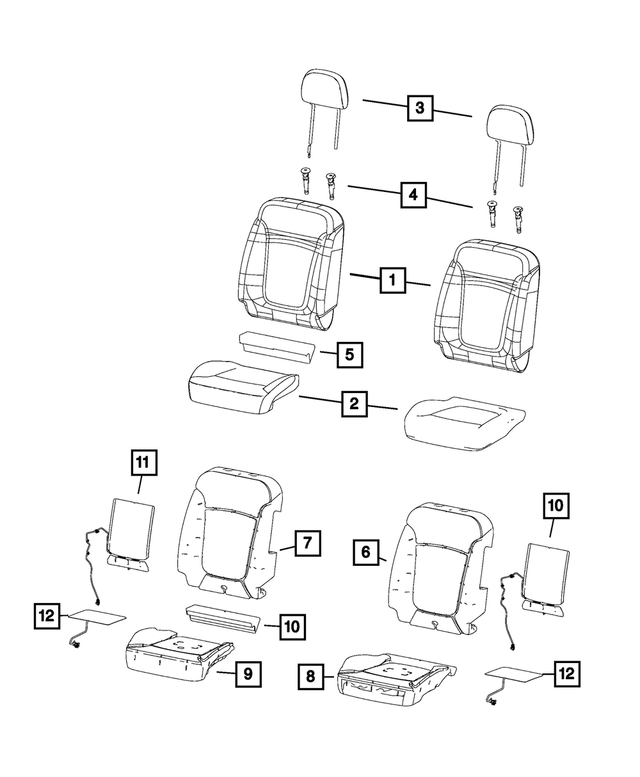 7EY10U00AA - Interior Trim: Front Seat Back Cover, Left for Mopar Image