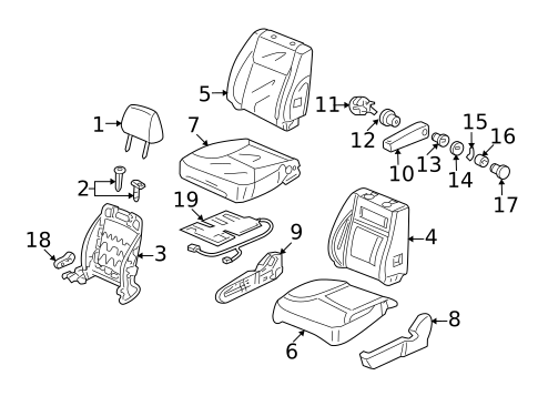 Front Seat Components for 2002 Honda CR-V #1