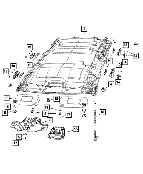 Headliners-Visors-Assist Straps for 2013 Jeep Grand Cherokee #0