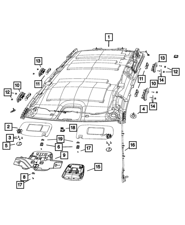 68237674AA - Interior Trim: Headliner for Mopar Image image