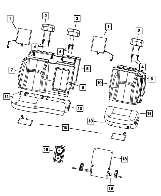 6XY59LA8AA - Interior Trim: Rear Headrest for Mopar Image image