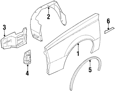 Exterior Trim - Fender for 1986 Oldsmobile Firenza #0