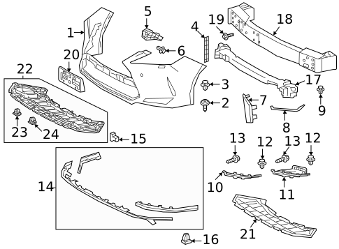 Bumper & Components - Front for 2022 Lexus RX450h #1