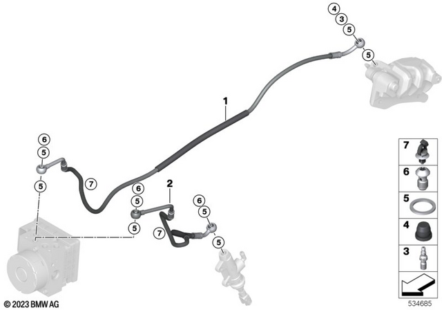 34327108253 - : Brake Line Brake Circuit Rear for BMW-Motorrad Image