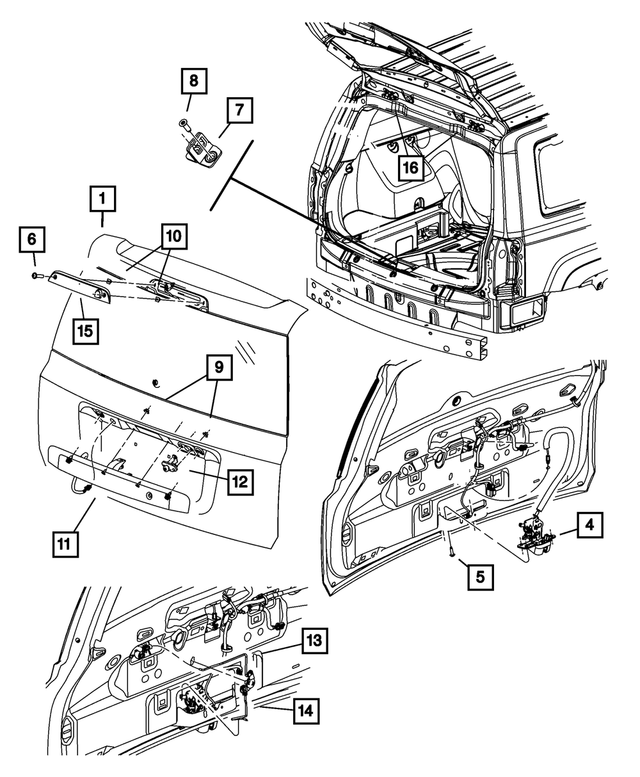4589234AA - Doors, Door Mirrors and Related Parts: Liftgate Striker for Mopar Image