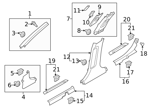 Interior Trim - Pillars for 2017 Kia Optima #0