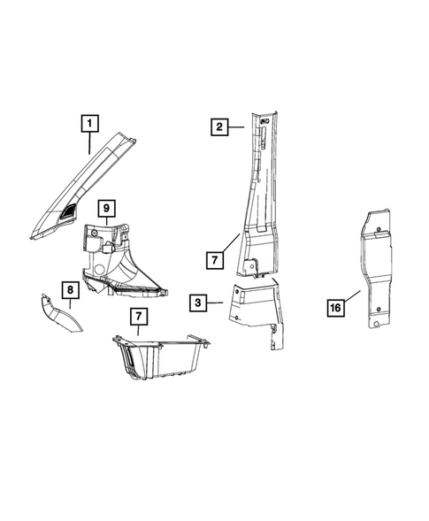 Panels-Moldings-Scuff Plates, Pillar, Cowl, 1/4 Panel Trim and Cargo Covers for 2017 Ram ProMaster 3500 #0
