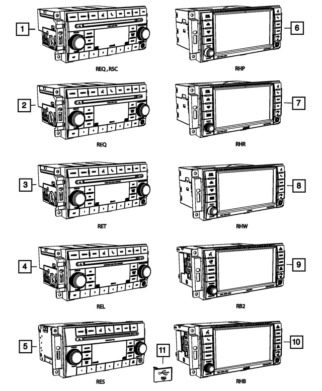 « 68252827AD – Electrical : Mw/fm/ 6 Dvd Radio, Export pour Mopar Image »