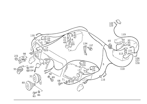 Headlamp Cable Harness and Horn for 1984 Mercedes-Benz 300D #1