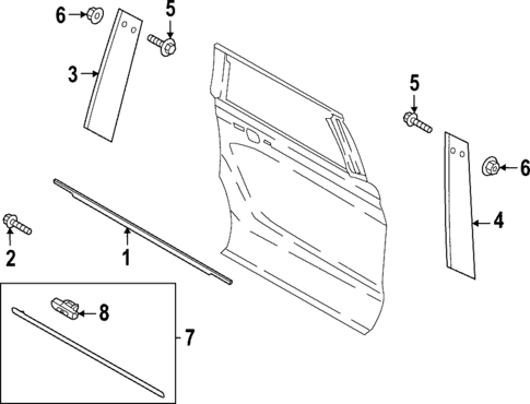 Exterior Trim - Rear Door for 2023 Lincoln Navigator #0