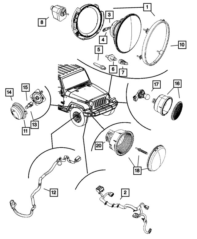 « 56051551AH – Electrical : Projecteur Cablage pour Mopar Image »