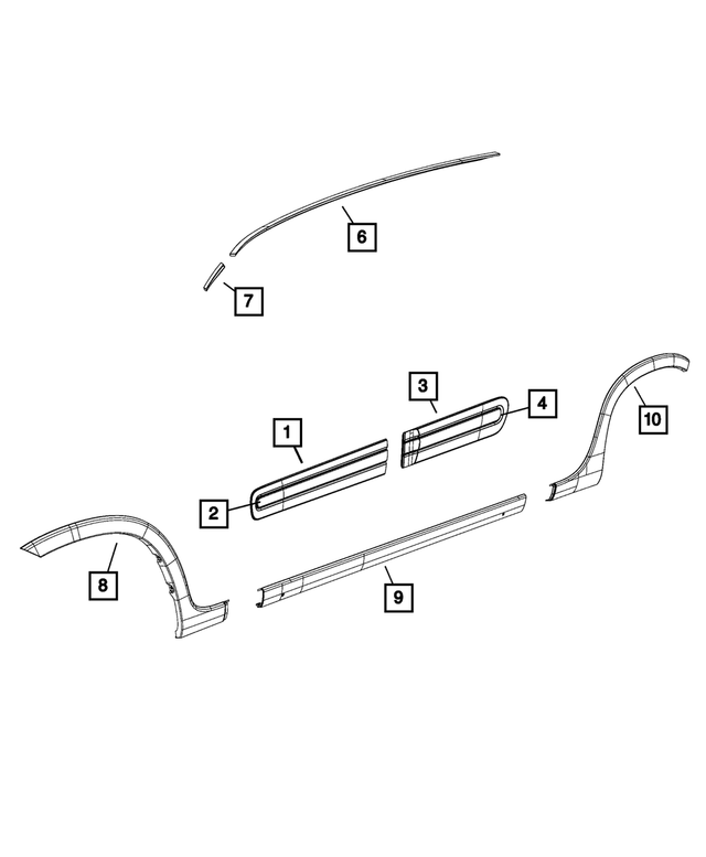 6QH28U00AA - : Front Door Molding, Left for Mopar Image