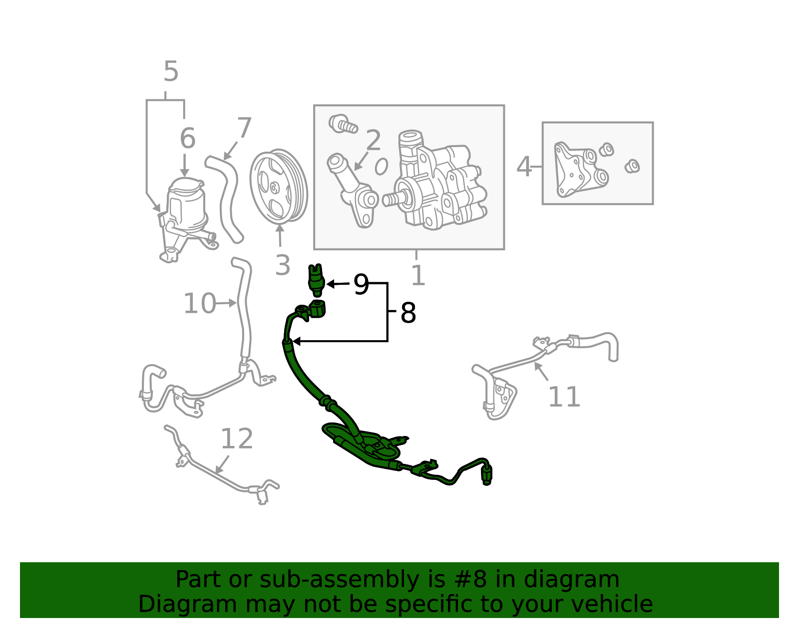 1997 Toyota Camry Power Steering Pressure Hose