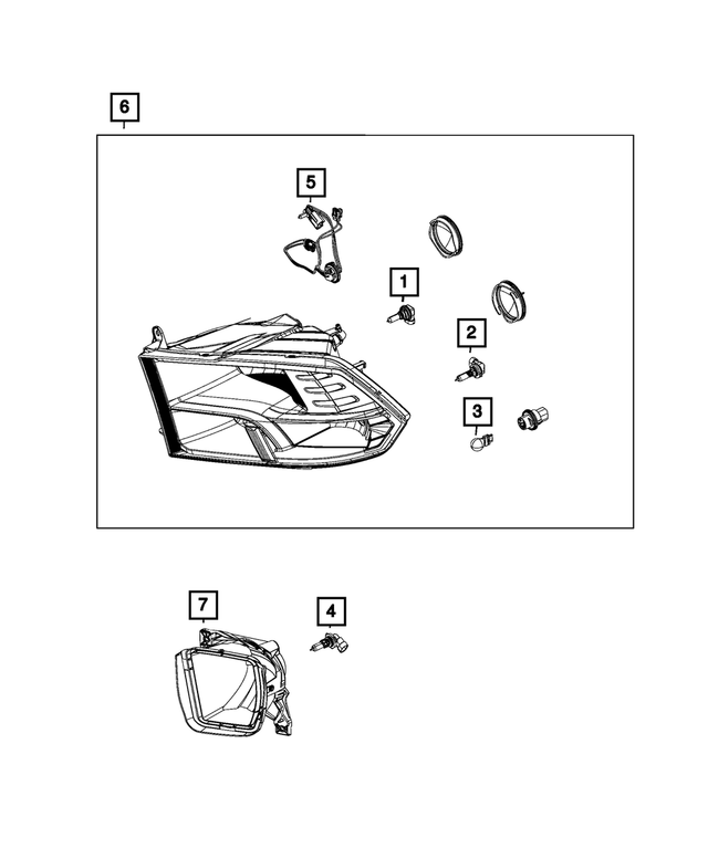 68522533AA - : Headlamp Cap, Right for Mopar Image