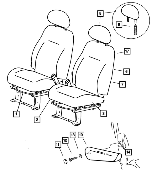 Front Seats and Attaching Parts for 2002 Chrysler PT Cruiser #1