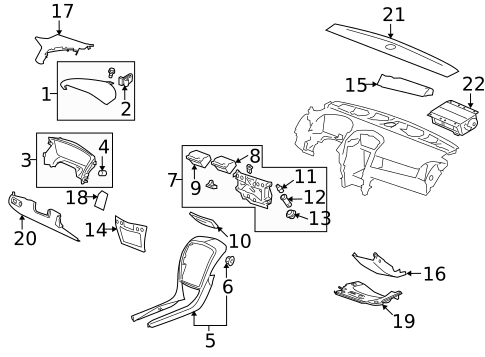 Instrument Panel Components for 2009 Cadillac SRX #0
