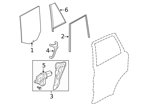 Glass - Rear Door for 2007 Land Rover Range Rover Sport #0